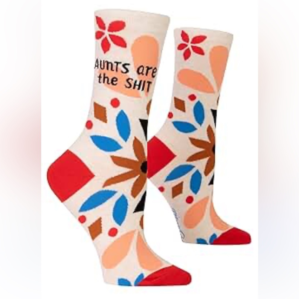 Blue Q Cream and Red Novelty Women's Socks